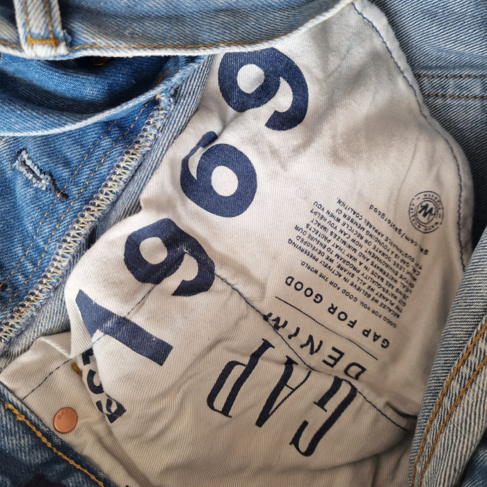 Blugi VTG GAP, light wash, boyfriend fit, denim decolorat, L [5]