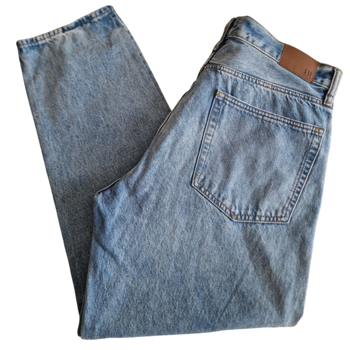 Blugi VTG GAP, light wash, boyfriend fit, denim decolorat, L [4]