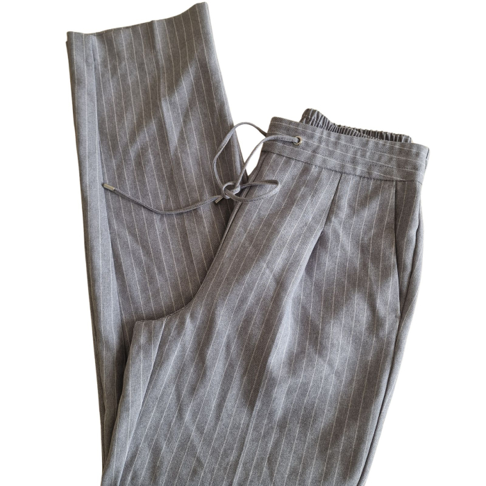Pantaloni PRIMARK, pintstripe gri, tailored casual retro, XS [5]