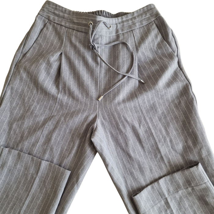 Pantaloni PRIMARK, pintstripe gri, tailored casual retro, XS [4]