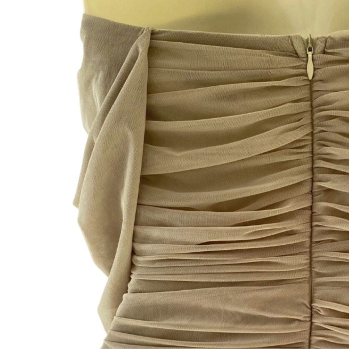 Rochie MISSGUIDED, mesh dreapta, off-shoulder, olive, L [4]