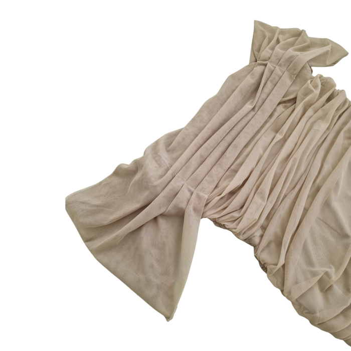 Rochie MISSGUIDED, mesh dreapta, off-shoulder, olive, L [3]