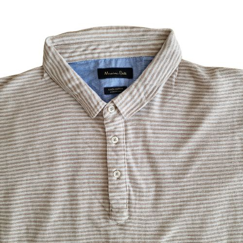 Tricou Massimo Dutti, polo bej dungi, L [3]