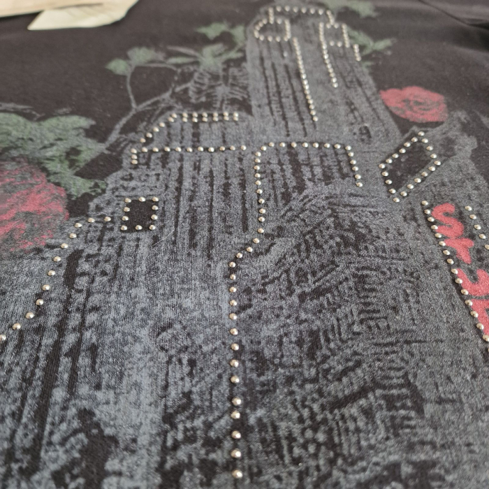 Tricou PARAMOUR, imprimeu NEW YORK cu strasuri, negru, M [3]