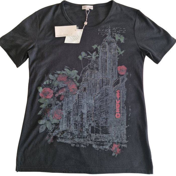 Tricou PARAMOUR, imprimeu NEW YORK cu strasuri, negru, M [2]