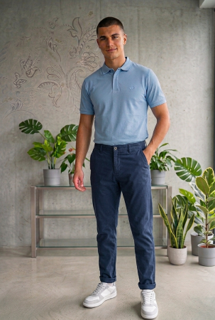Barbati - Pantaloni NEXT chino, bleumarin, slim fit, W34/L30, M