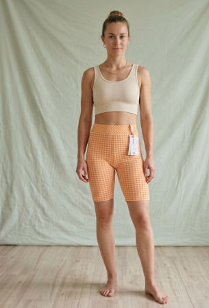 Colanti - Colanti ZARA scurti, orange, patratele, hight waist, XS