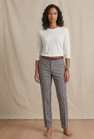 Pantaloni - Pantaloni office Marks & Spencer, carouri gri, croiala skinny, XS