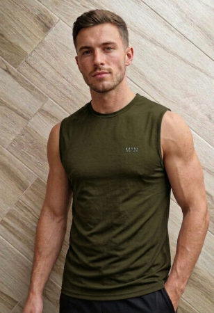 Barbati - Maiou boohoo MAN, verde inchis, material tehnic, M