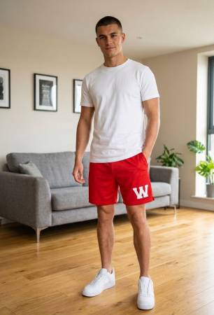 Pantaloni scurti - Pantaloni PRIMARK scurti, rosu, model basketball, M