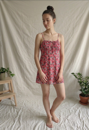 Rochii casual - Rochie IN THE STYLE, print floral, fusta in clos, L