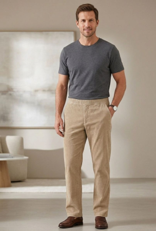 Barbati - Pantaloni Selected Homme, reiat, talie elastica, W42/L30, 2XL