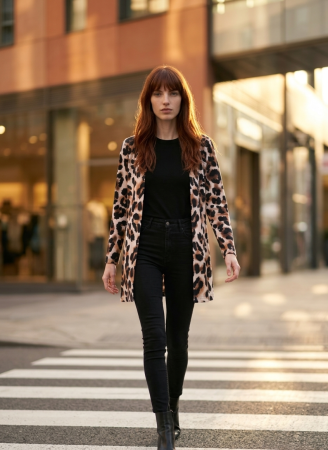 Sacouri si Veste - Blazer SHEIN animal print, leopard, S