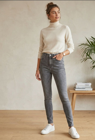 Blugi - Blugi skinny fit, 'Joni' TOPSHOP, grey washed denim, M