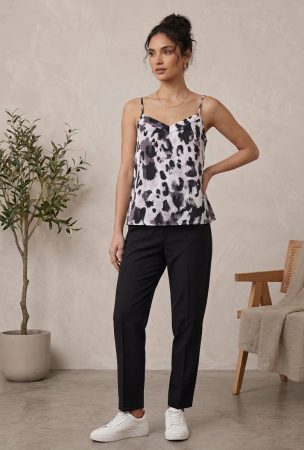 Topuri si Tricouri - Top PRIMARK, satinat, animal print, decolteu V, croiala lejera, L
