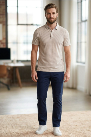 Tricouri si Maiouri - Tricou Massimo Dutti, polo bej dungi, L