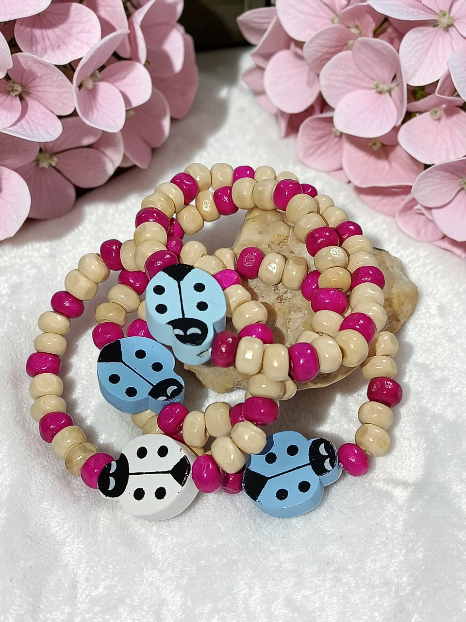 Brățară Din Lemn  Pentru Copii – „Dulceață De Fucsia” – Handmade [2]