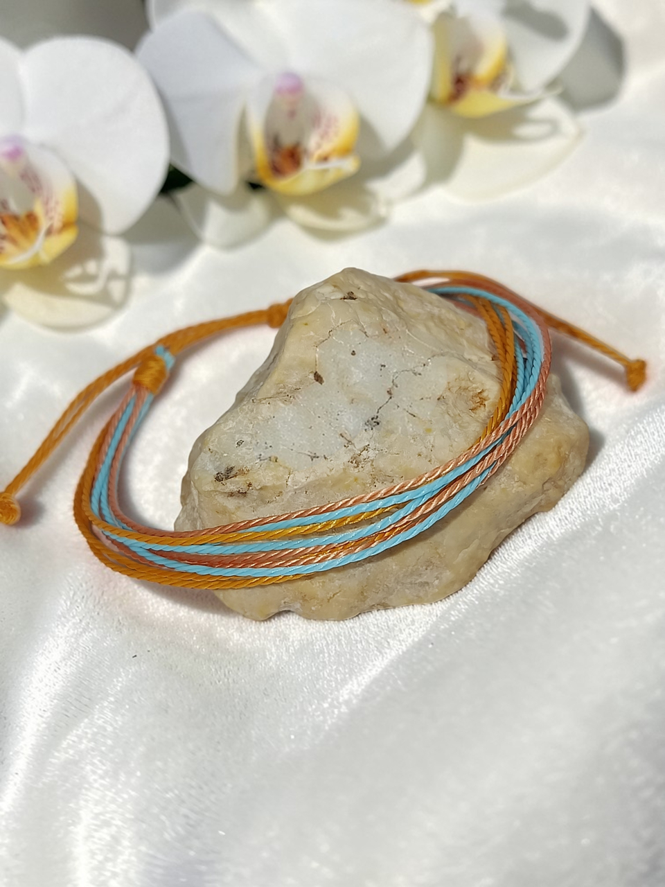 Brățară Reglabilă Handmade Din  Șnur Cerat  – „Apus de Aramă pe Valuri de Azur” [2]