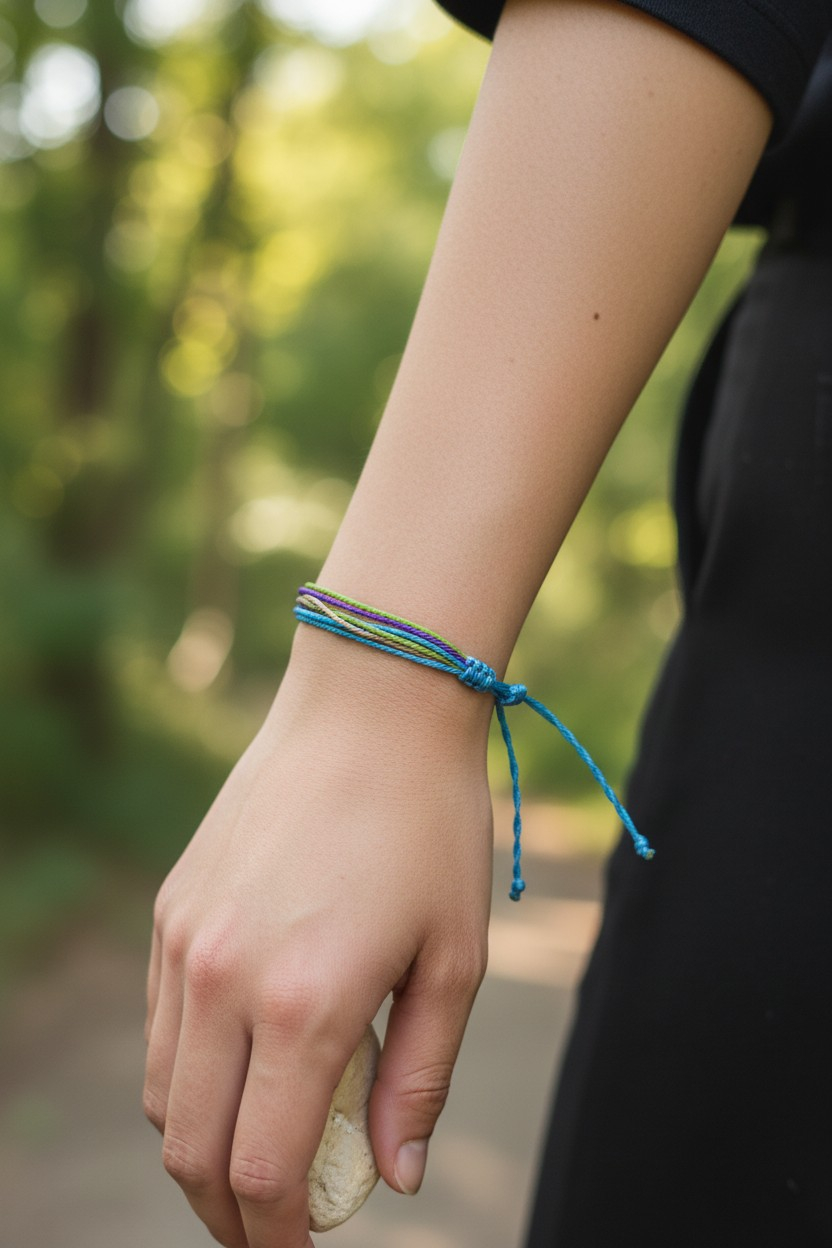 Brățară Reglabilă Handmade Din Șnur Cerat – „Spirit de Natură în Șnur Cerat” [3]