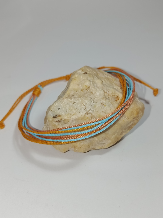 Brățară Mărțișor Handmade Aramiu cu Bleu – Șnur Cerat [2]