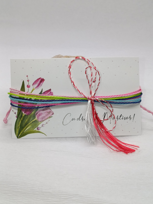 Brățară Mărțișor Handmade din Șnur Cerat Curcubeu [3]