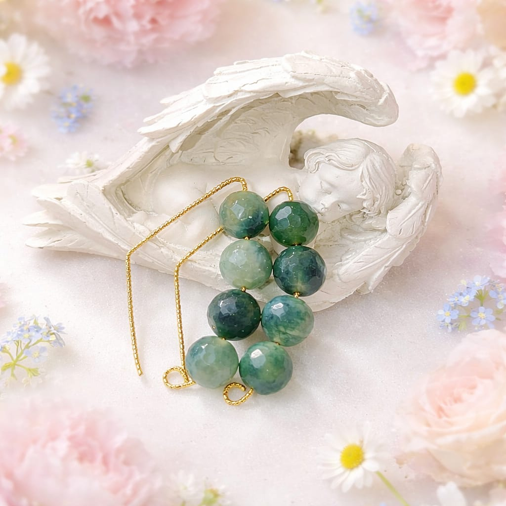 cercei handmade agat verde [3]