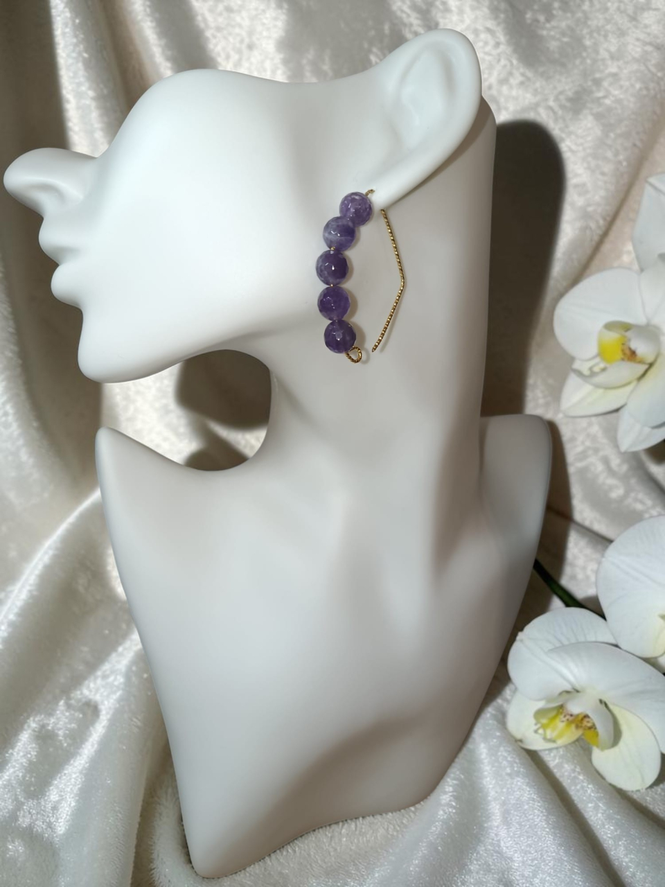 cercei handmade ametist fațetat - hipoalergenici"Misterul nopților de catifea" [5]