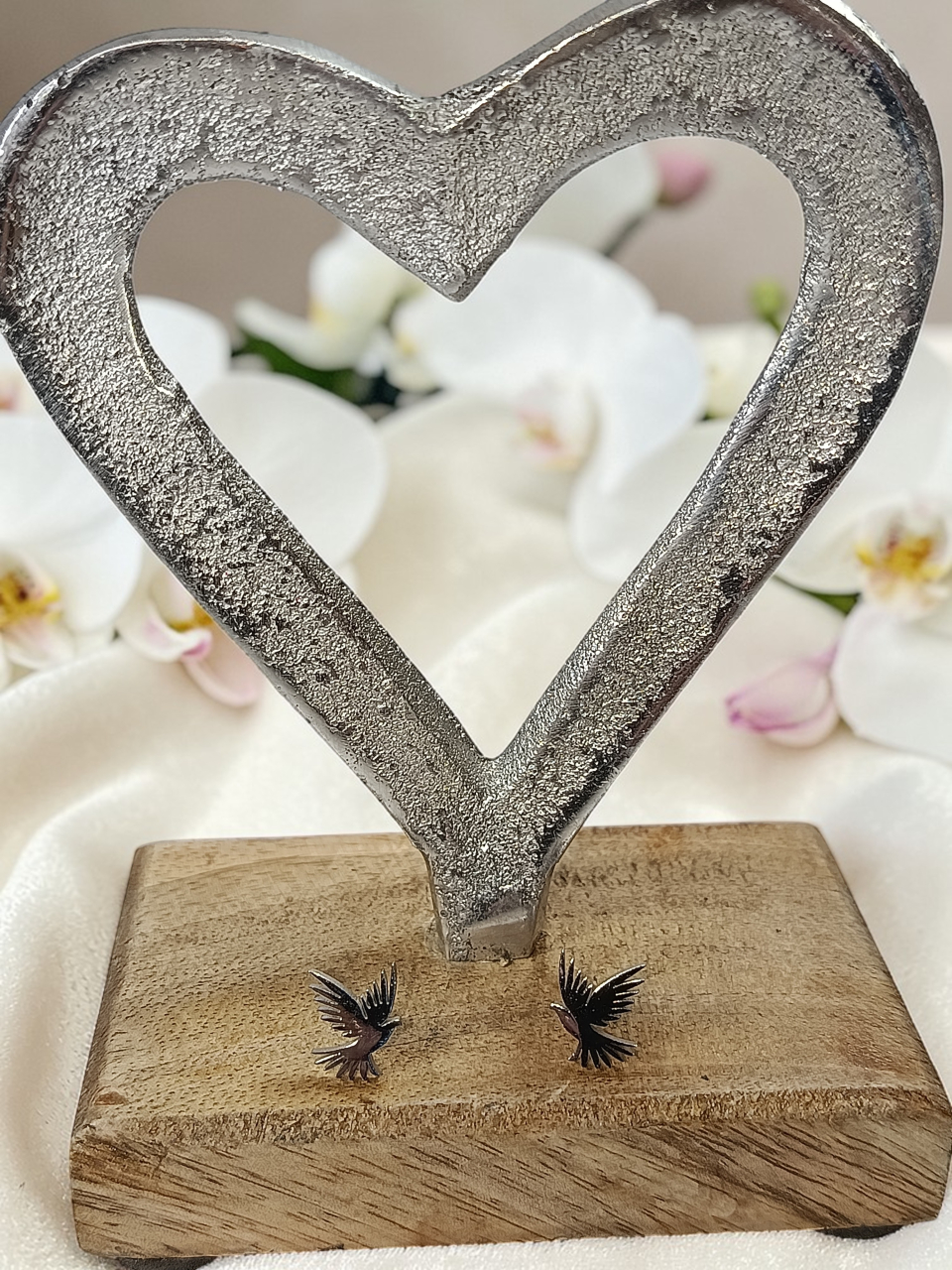 Cercei Din Inox Argintiu  În Formă de Pasăre „Aripile Dimineții" [3]