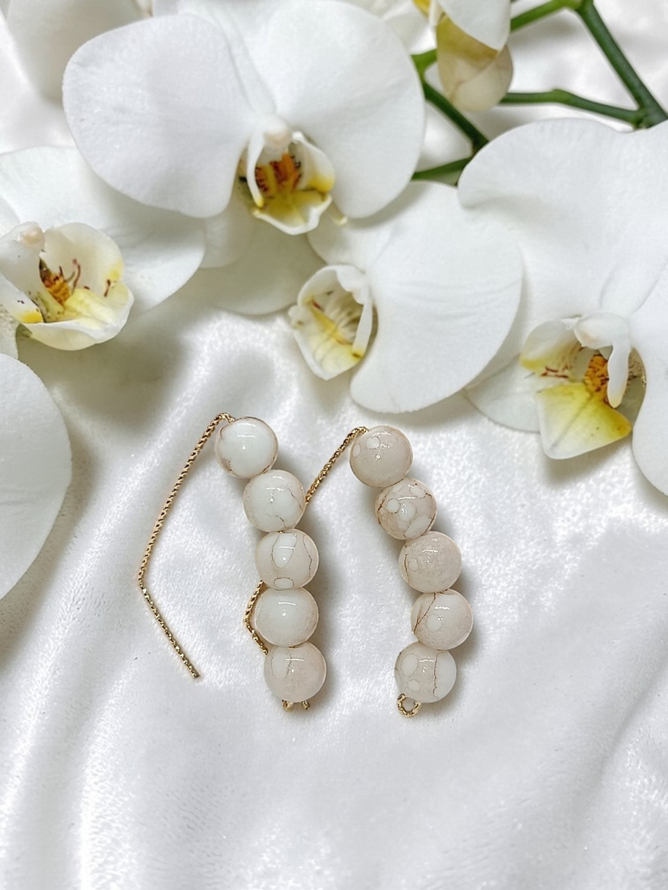 Cercei Inox Aurii Și Argintii Hipoalergenici  – "Poveste in nuante de Bej" [2]