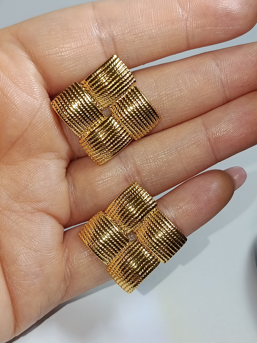 Cercei aurii din inox Raze de Romb cercei hipoalergenici [2]