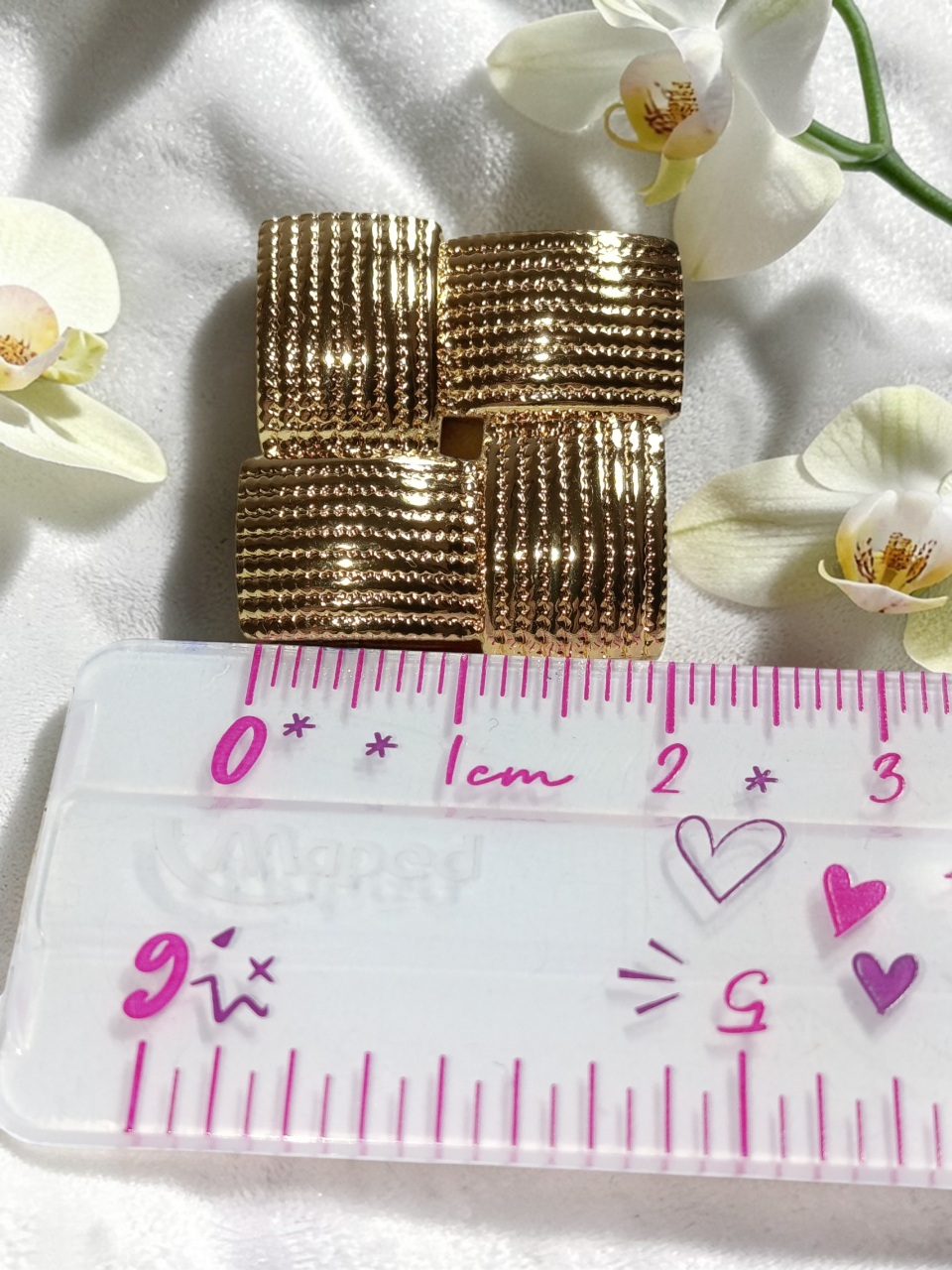 Cercei Aurii Din Inox  Hipoalergenic "Raze de Romb" [5]