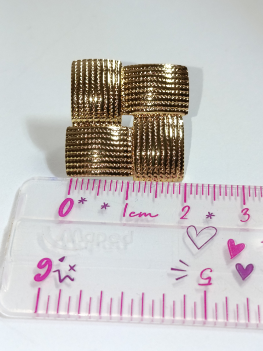 Cercei aurii din inox Raze de Romb cercei hipoalergenici [5]