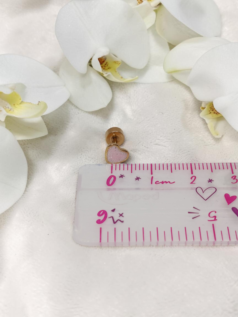 Cercei din inox 304 inimioare roz 5 mm – hipoalergenici - „Praf de Stele și Iubire” [3]