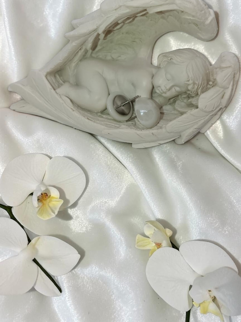 Cercei din Inox Argintiu cu Piatră Sidefată Albă "Pearl Glow" [3]