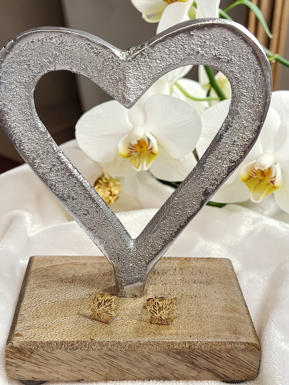 Cercei Frunză Aurie  Din Inox Placat cu Aur - „Adiere de Aur” [3]