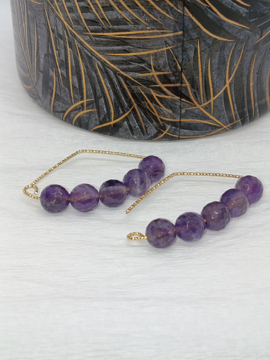 cercei handmade ametist fațetat - hipoalergenici"Misterul nopților de catifea" [4]