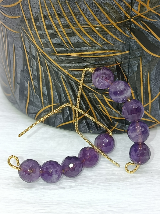 cercei handmade ametist fațetat - hipoalergenici"Misterul nopților de catifea" [2]