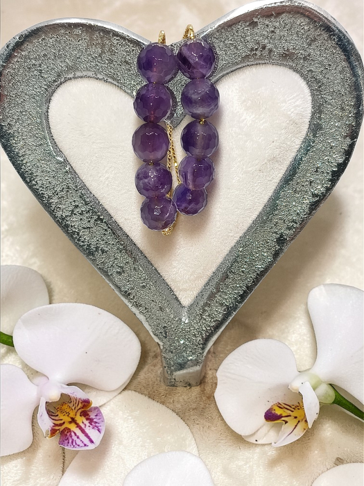 cercei handmade ametist fațetat - hipoalergenici"Misterul nopților de catifea" [3]