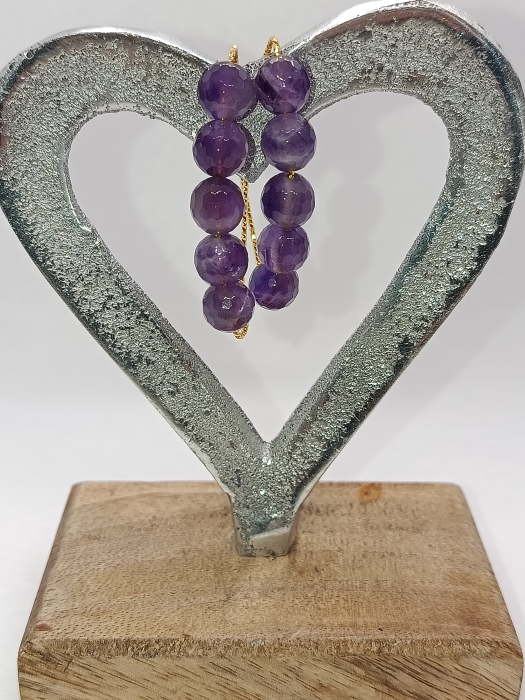 cercei handmade ametist fațetat - hipoalergenici"Misterul nopților de catifea" [3]