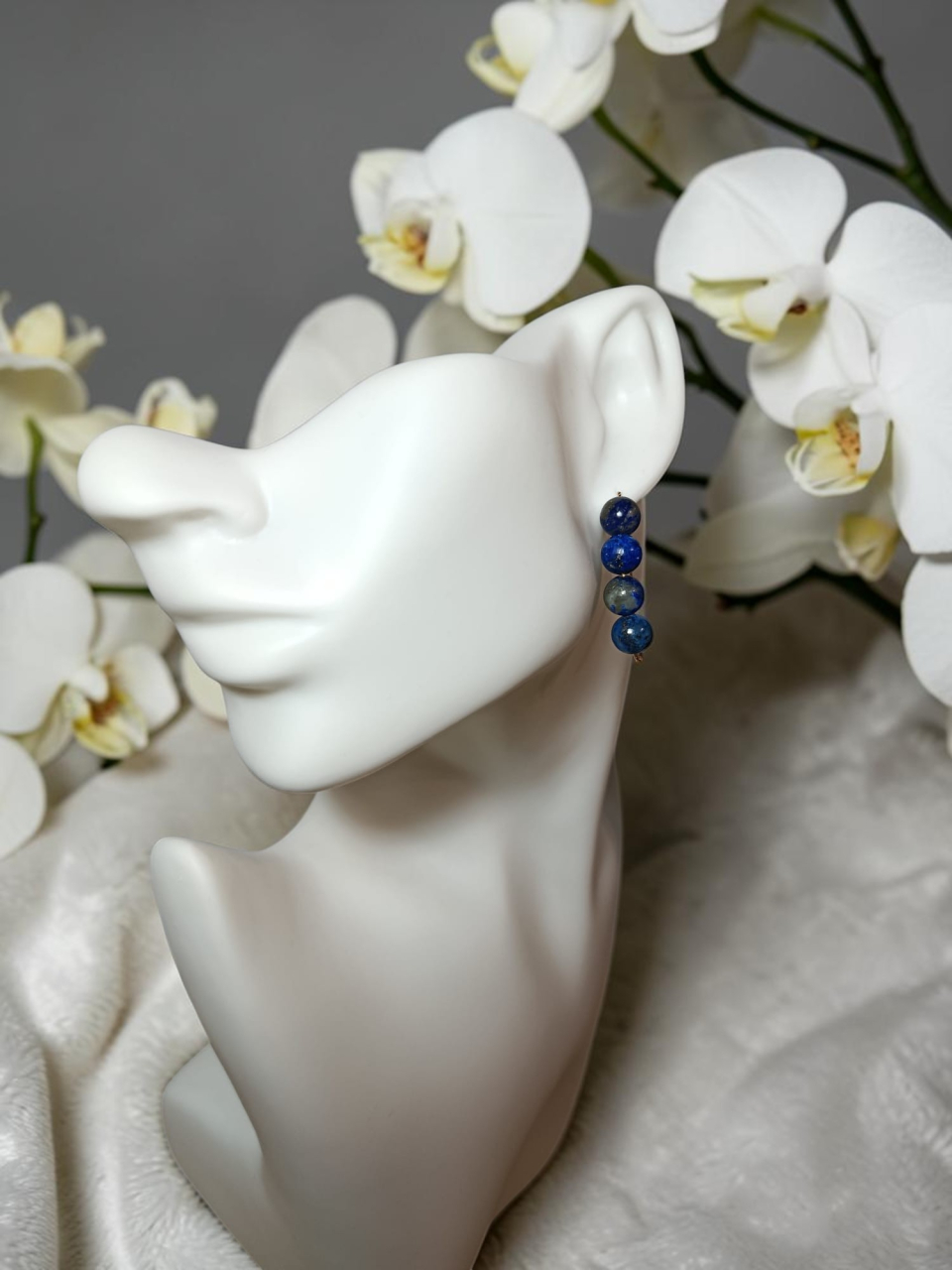 Cercei Hipoalergenici Cu Pietre Tip Lapis Lazuli, "Royal Blue" [4]
