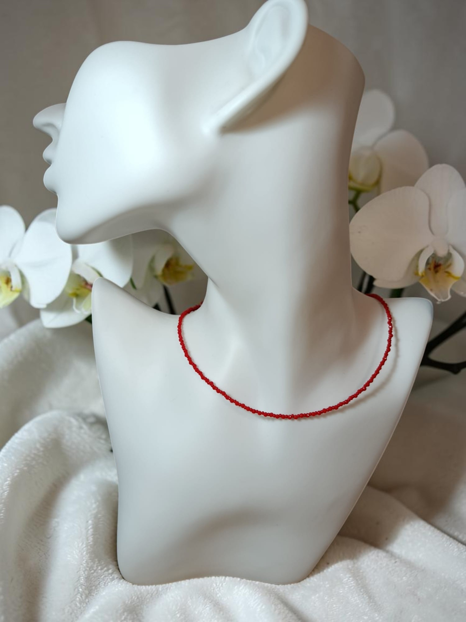 Colier Choker cu Cristale Roșii – „Picături de Rubin” [2]