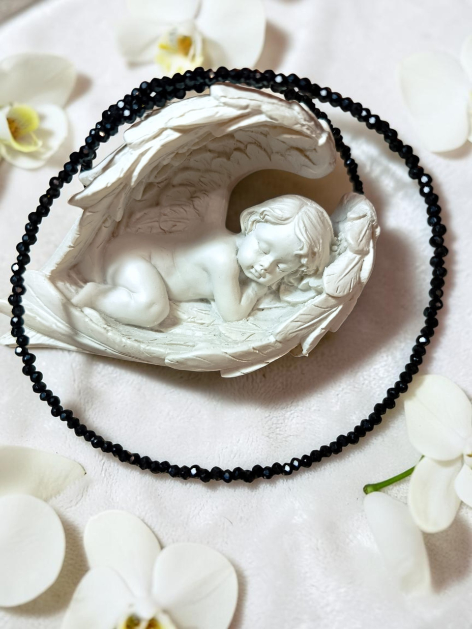 Colier Choker Din Cristale Negre Fațetate – „Midnight Sparkle”, Elegant, Rezistent la Apă [4]