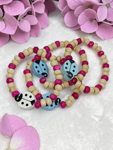 Brățară Din Lemn  Pentru Copii – „Dulceață De Fucsia” – Handmade [2]