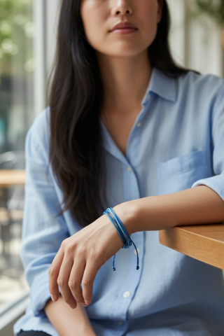 Brățară Reglabilă Handmade Din  Șnur Cerat  – „Adâncul Mării Împletit cu Răbdare” [2]