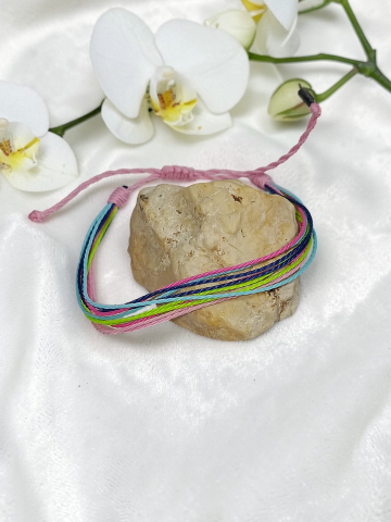 BRĂȚĂRI VELVETEENS - Brățară Reglabilă Handmade Din Șnur Cerat –„Vis în Culori”