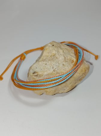 Brățară Mărțișor Handmade Aramiu cu Bleu – Șnur Cerat [1]