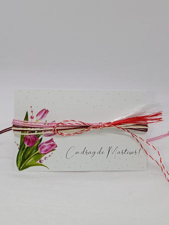 Brățară Mărțișor Șnur Cerat „Petale de Primăvară” Handmade [3]