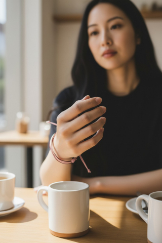 Brățară Reglabilă Handmade Din  Șnur Cerat  – „Petale de Primăvară” [2]