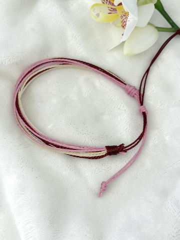 Brățară Reglabilă Handmade Din  Șnur Cerat  – „Petale de Primăvară” [1]