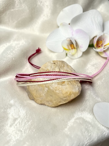 BRĂȚĂRI VELVETEENS - Brățară Reglabilă Handmade Din  Șnur Cerat  – „Petale de Primăvară”